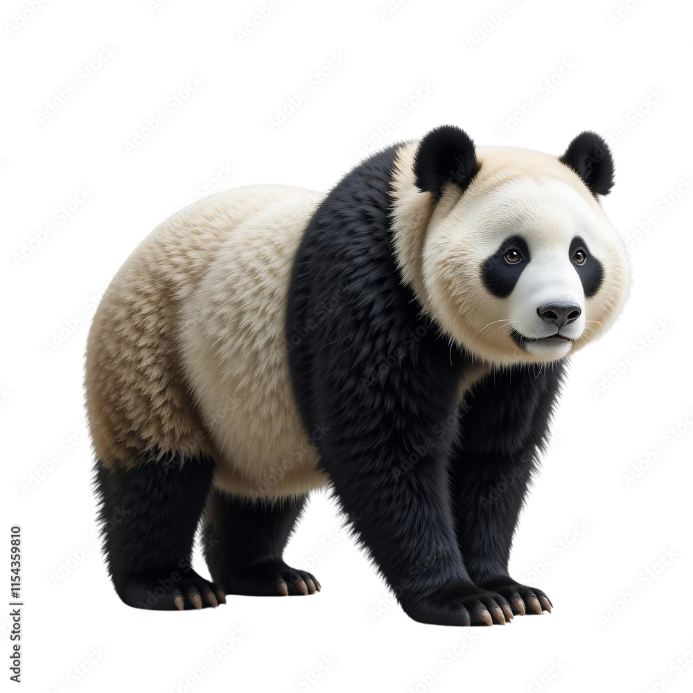 Obraz premium Adorable giant panda bear wildlife animal isolated transparent background