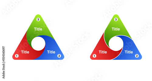 infographic chart template modern style for presentation, start up project, business strategy, theory basic operation, logic analysis. triangular Venn diagram