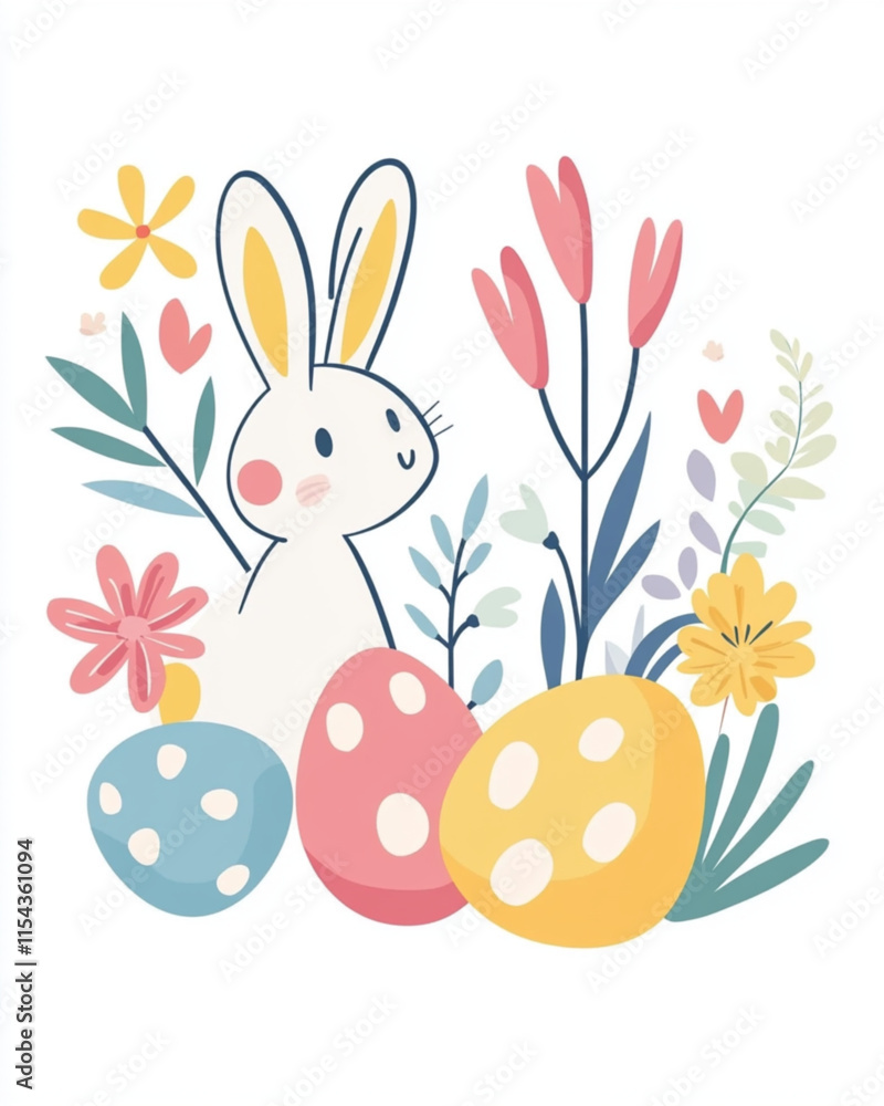 Easterthemed community newsletter with minimalist flat illustrations and clean layout Easterthemed community newsletter with minimalist flat illustrations and clean layout