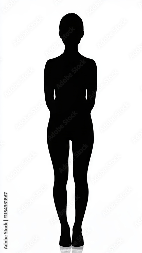 Fototapeta premium Full-length silhouette of a person standing.