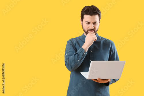Portrait of worried man wit...