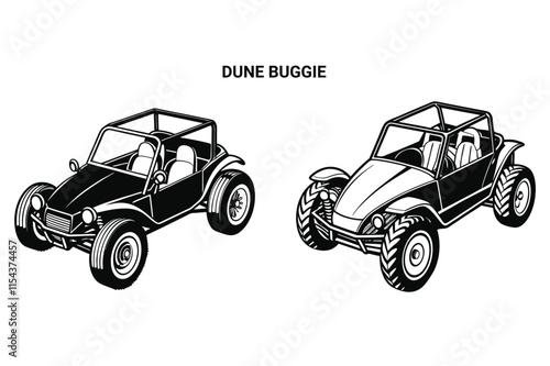Customizable Dune Buggy Silhouette Vector Illustration
