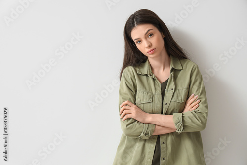 Portrait of worried young w...