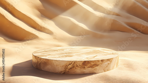 Wallpaper Mural Luxurious desert sandstone podium display with minimalist product presentation sunlit 3d illustration. Sunlit. Illustration Torontodigital.ca
