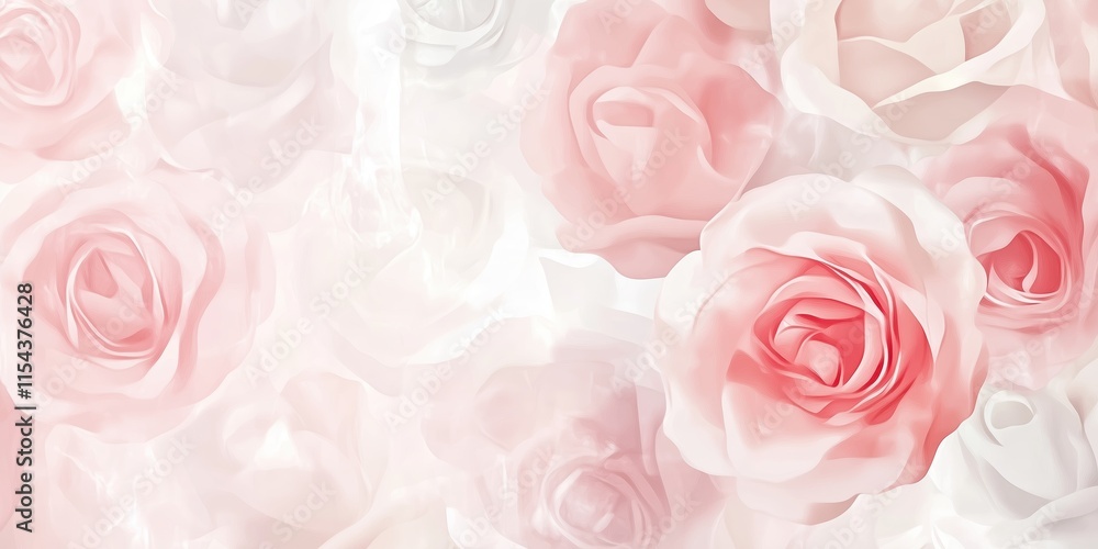 Soft roses in varying shades of blush and pink blend in this elegant background, offering a warm and inviting atmosphere for decor or digital use Soft roses in varying shades of blush and pink blend in this elegant background, offering a warm and inviting atmosphere for decor or digital use