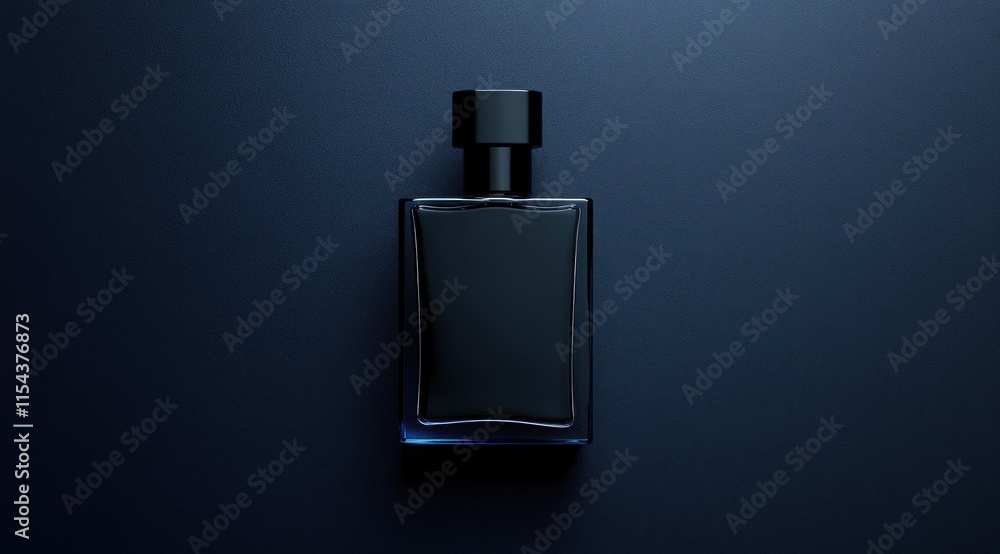 Black perfume bottle on dark background. Black perfume bottle on dark background.
