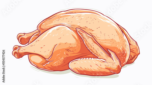 Raw Whole Chicken Icon Transparent Vector Isolated Flat