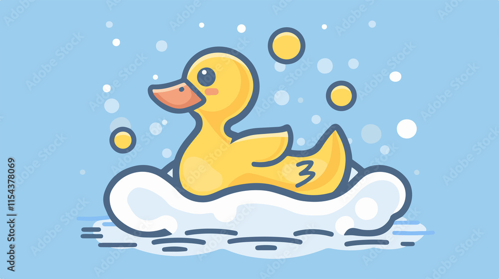 Rubber Duck Bath Vector Illustration Icon for Designers Rubber Duck Bath Vector Illustration Icon for Designers