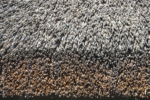Fotografie Close-up of an old straw thatched roof