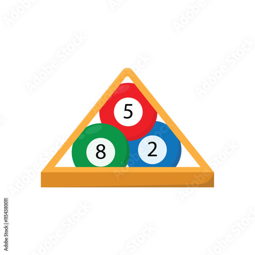 Billiards Ball And Rack Triangle Icon Vector Design.