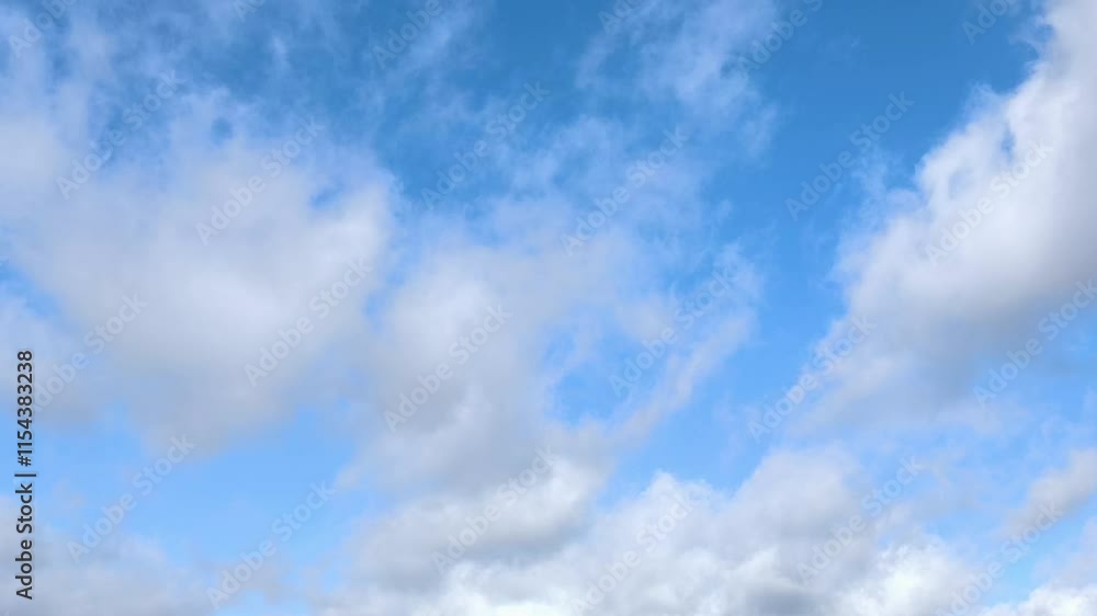 Sky blue sky with white clouds moving very early Sky blue sky with white clouds moving very early
