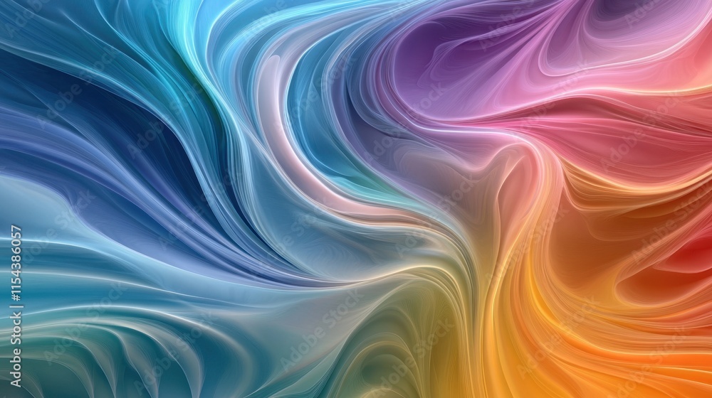 Abstract colorful flowing waves in shades of blue, purple, and orange Abstract colorful flowing waves in shades of blue, purple, and orange