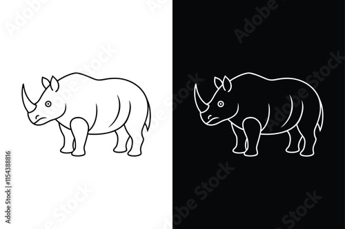 Rhino icon vector on White Background ,Vector Art Illustration on white background.