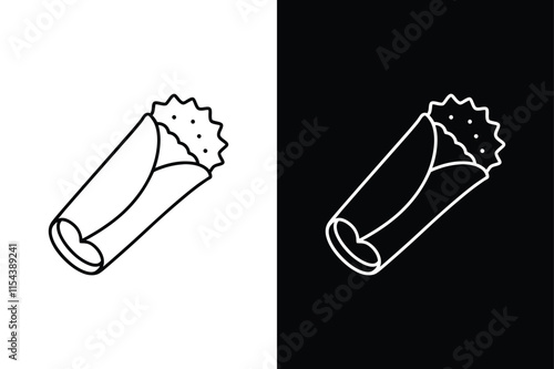 Spring rolls  icon vector on White Background ,Vector Art Illustration on white background.