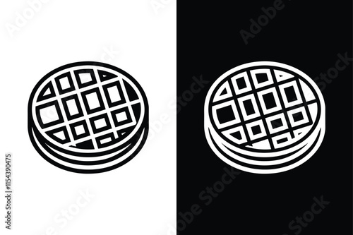 Waffles icon vector on White Background ,Vector Art Illustration on white background.