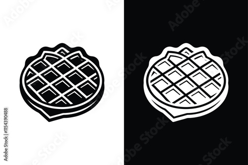 Waffles icon vector on White Background ,Vector Art Illustration on white background.