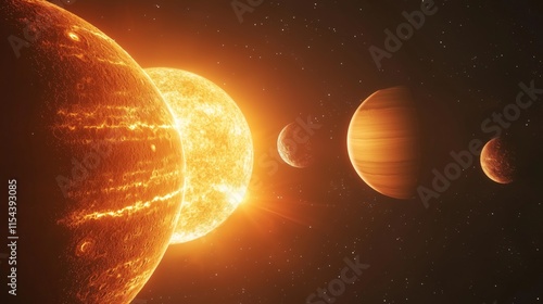 Twin Suns Illuminating Dynamic Planetary System Wallpaper