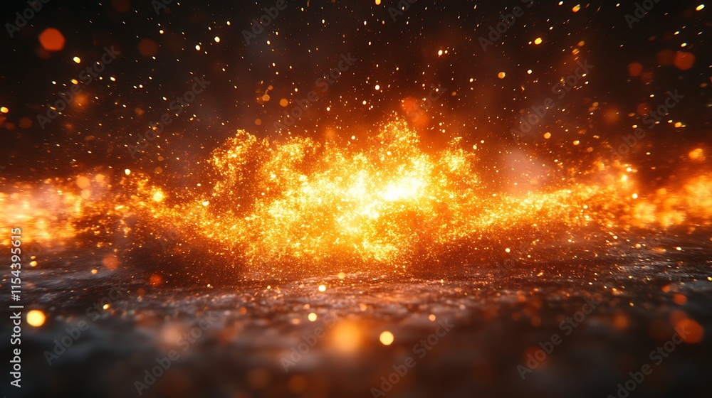 Bright golden sparks dancing energetically against the backdrop of deep shadows background image Bright golden sparks dancing energetically against the backdrop of deep shadows background image