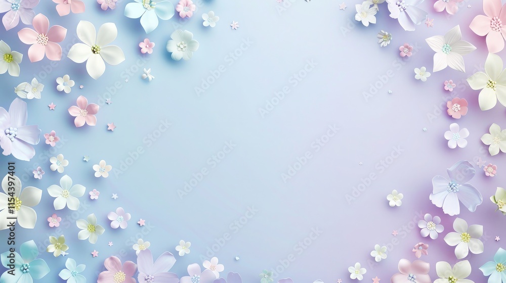 Soft Pastel Floral Background with Delicate Petals
