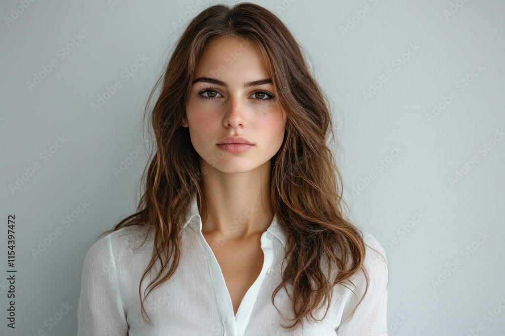 Woman with long hair in white shirt, smiling as she reads a book on a park bench surrounded by colorful flowers and trees on a sunny day.