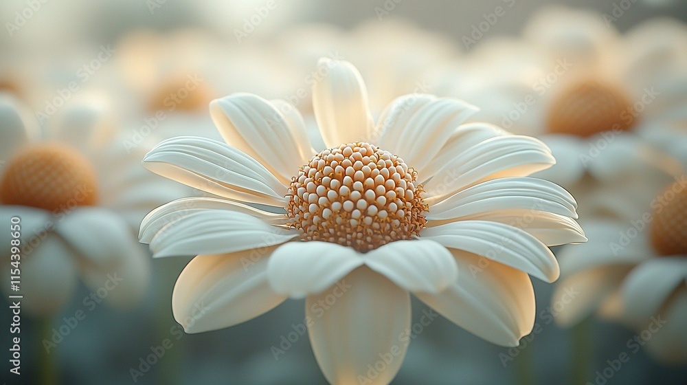 A clear photo of a white flower surrounded by various other blooms in the background and a slightly out-of-focus backdrop A clear photo of a white flower surrounded by various other blooms in the background and a slightly out-of-focus backdrop