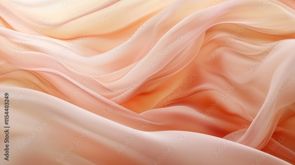 Fototapeta premium Soft Flowing Fabric Textures in Warm Peach and Coral Tones