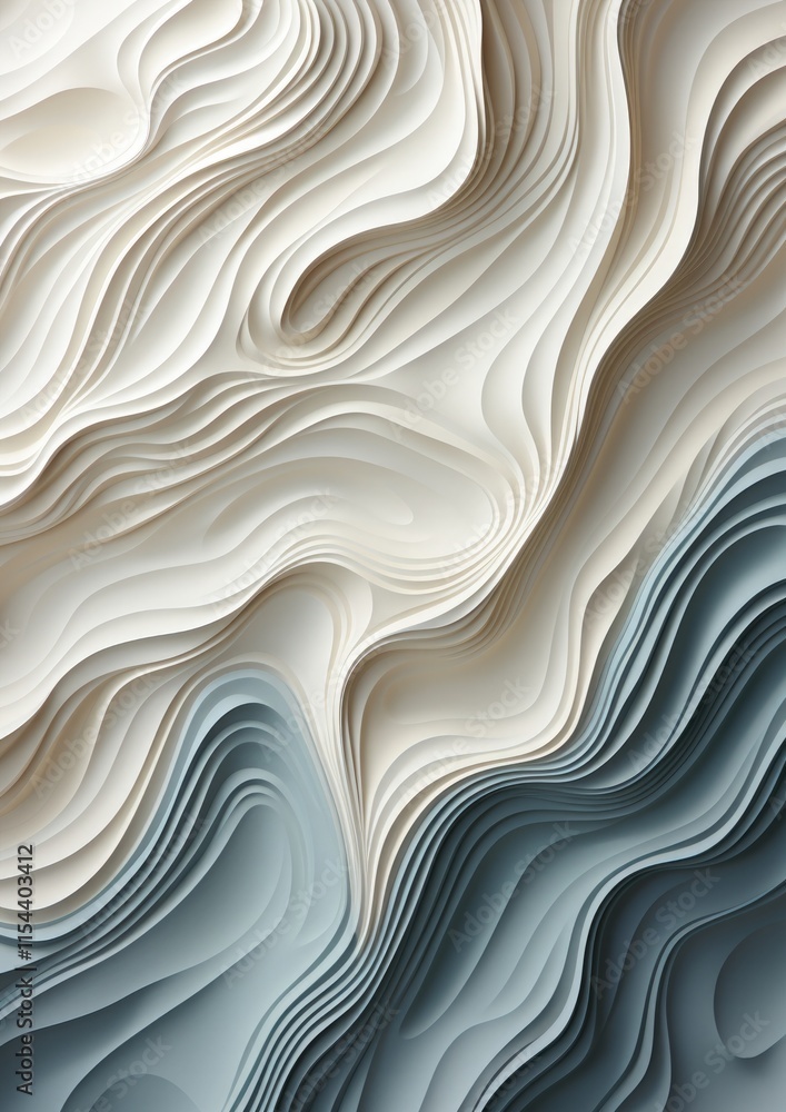 Abstract 3D Paper-Like Texture with Flowing Layered Patterns Abstract 3D Paper-Like Texture with Flowing Layered Patterns