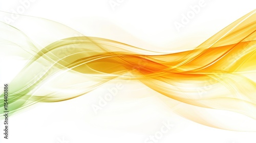 Abstract Waves in Soft Orange and Green Tones for Background Use