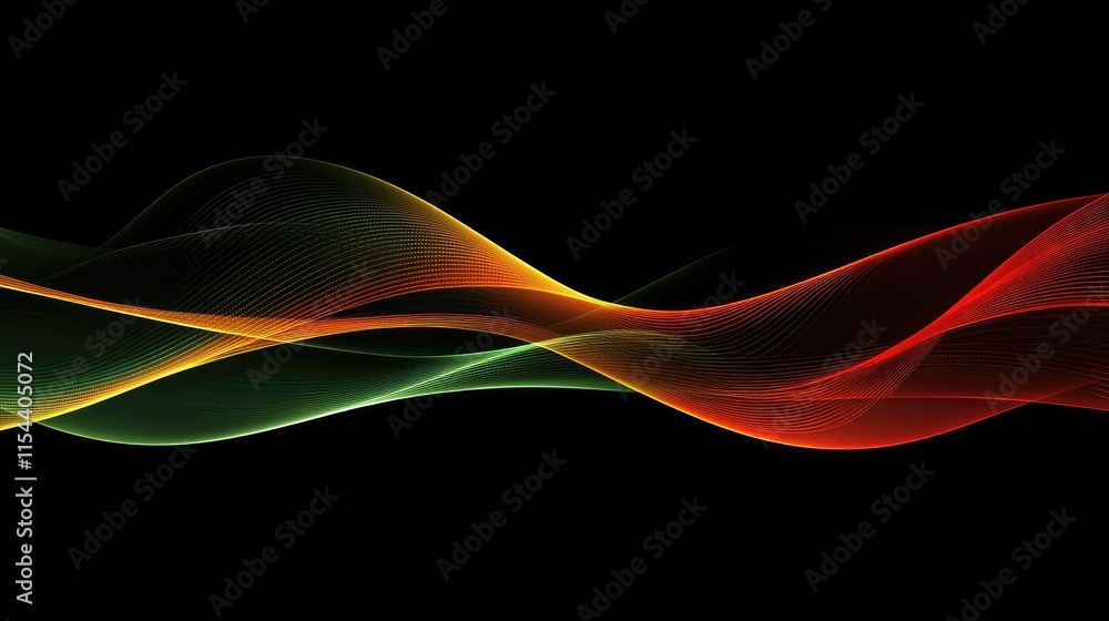 Abstract Colorful Waves Background with Green Red and Yellow Hues Abstract Colorful Waves Background with Green Red and Yellow Hues
