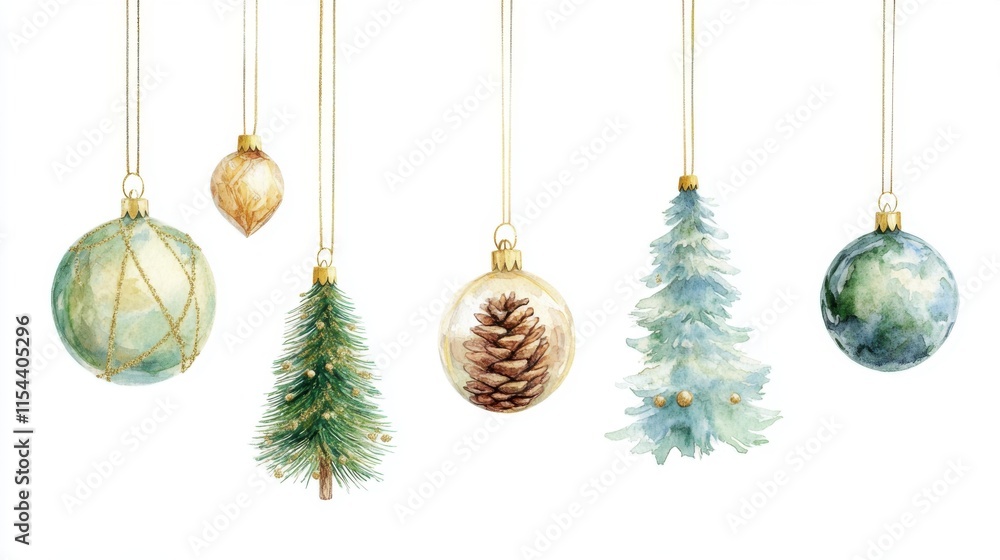 Decoraciones navideñas con esferas y árbol de navidad Decoraciones navideñas con esferas y árbol de navidad