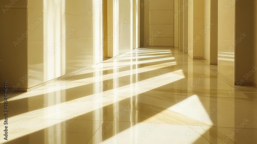 Soft Light and Shadows Create Elegant Atmosphere in Hallway Interior Soft Light and Shadows Create Elegant Atmosphere in Hallway Interior
