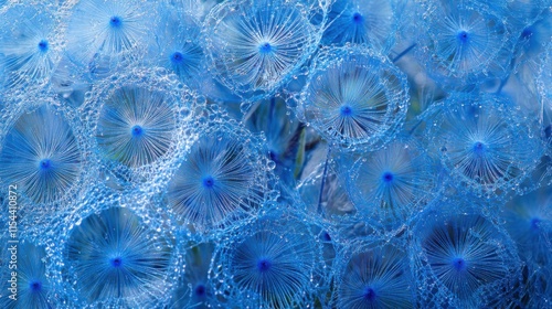 Imagen macro de burbujas azules