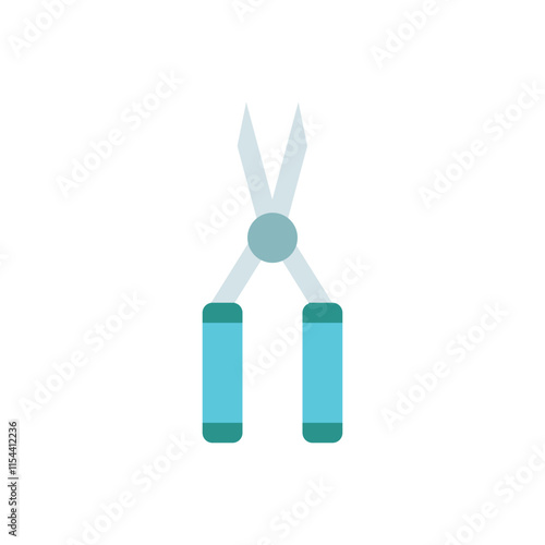 Grass cutter flat icon, gardening tool vector design illustration, isolated on white background. 