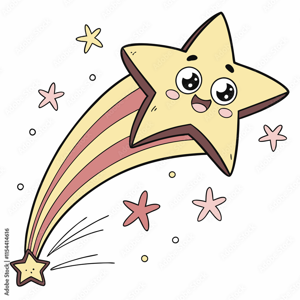 Obraz premium cartoon shooting star