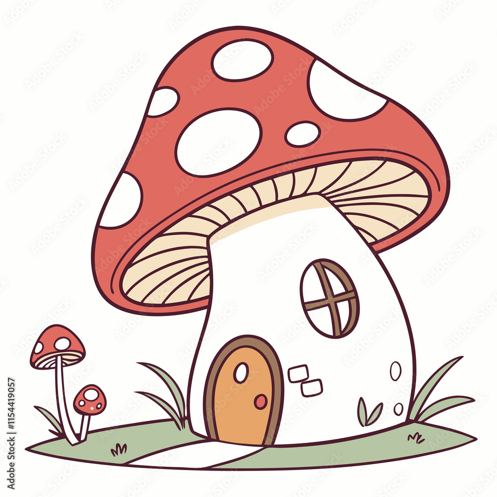 cartoon mushroom house