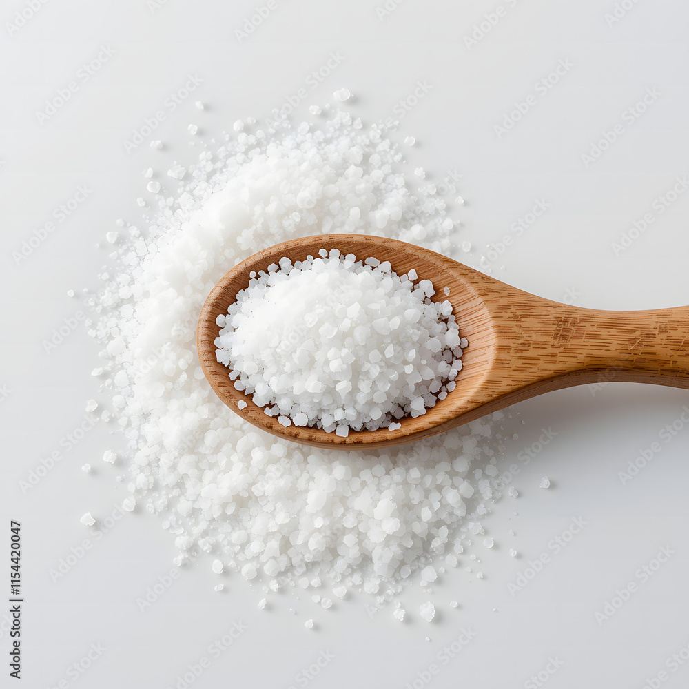 wooden spoon with salt isolated on transparent background wooden spoon with salt isolated on transparent background