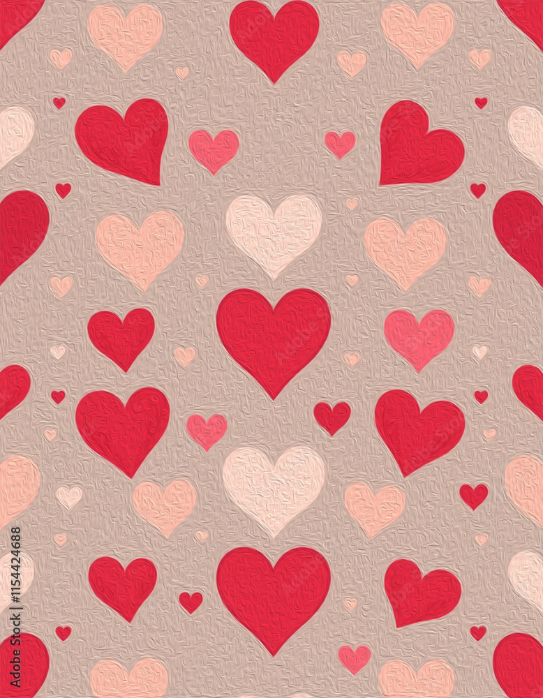 Valentine's Day card design. Illustration with oil paint. Pattern for printing on wall decorations, covers, wallpapers Valentine's Day card design. Illustration with oil paint. Pattern for printing on wall decorations, covers, wallpapers