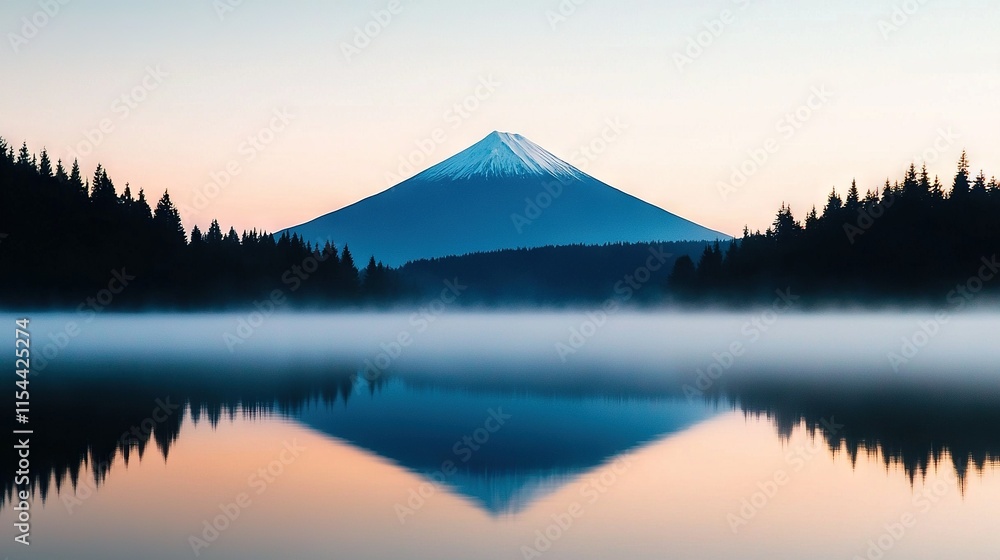 A mountain in the distance stands tall with trees in the foreground and a body of water in the foreground, capturing the beauty of nature A mountain in the distance stands tall with trees in the foreground and a body of water in the foreground, capturing the beauty of nature