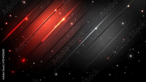 Abstract red and gray diagonal lines glowing in dark space.