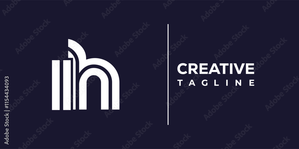 Fototapeta premium I and H logo design. IH abstract Letters Logo Monogram. This logo design is the process of creating a visual symbol that represents a brand, company, or individual.