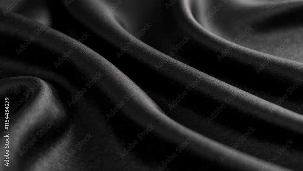 Obraz premium black, gray, silver color abstract background, silk satin fabric, glitter shimmer, color gradient. Drapery curtain.