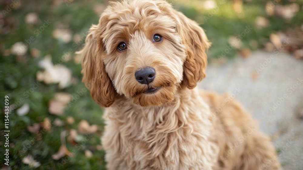 Charming Studio Portrait of a Cute Labradoodle Dog on White Background Charming Studio Portrait of a Cute Labradoodle Dog on White Background