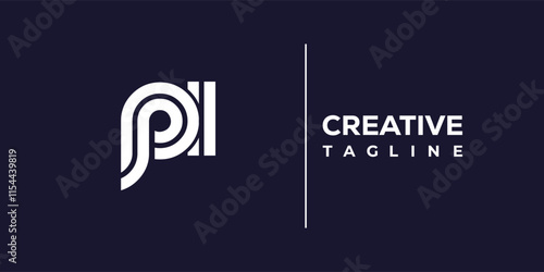 P and I logo design. PI abstract Letters Logo Monogram. This logo design is the process of creating a visual symbol that represents a brand, company, or individual.