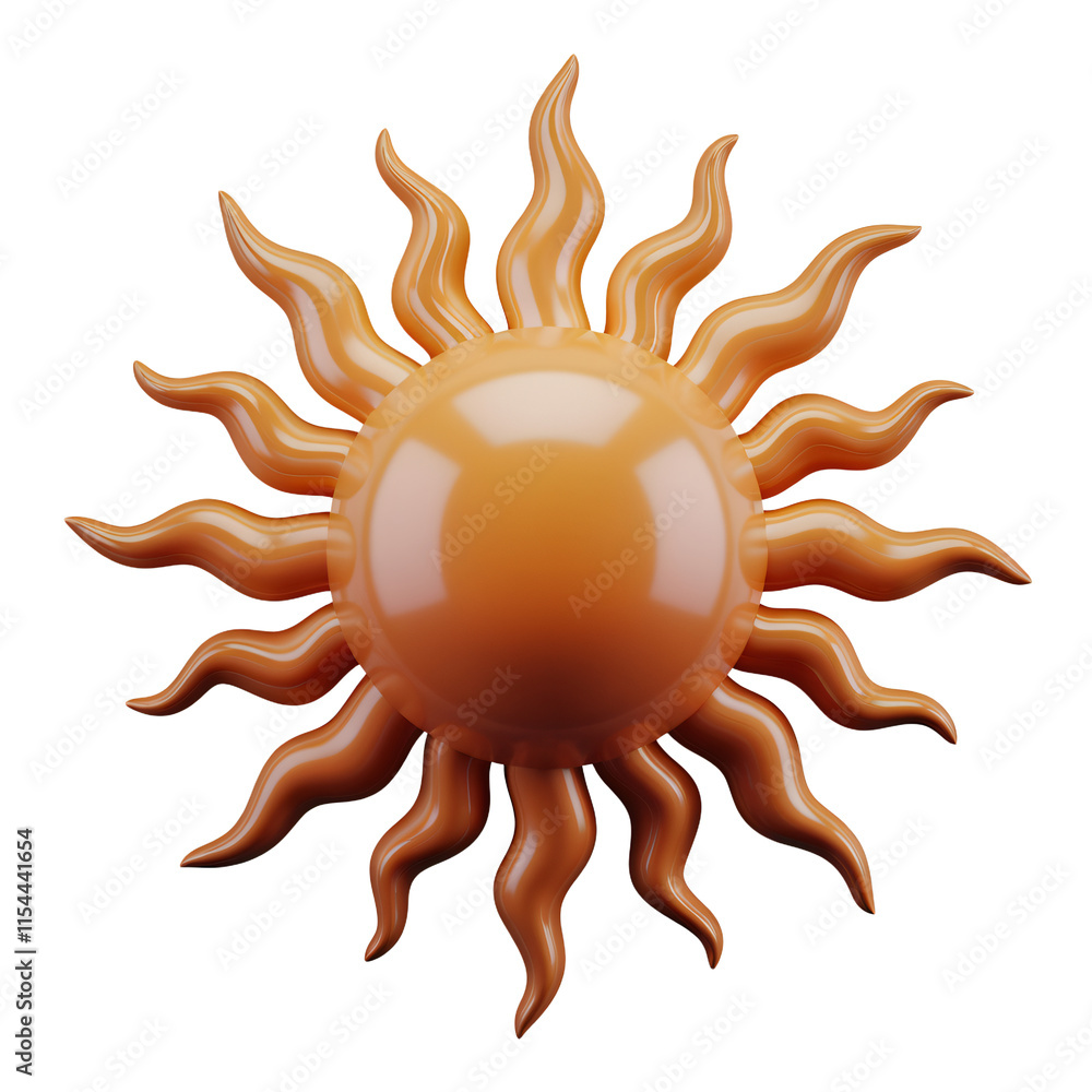 A 3D render of a cartoon-style hot sun with rays extending outward. The sun is isolated on a transparent background. A 3D render of a cartoon-style hot sun with rays extending outward. The sun is isolated on a transparent background.