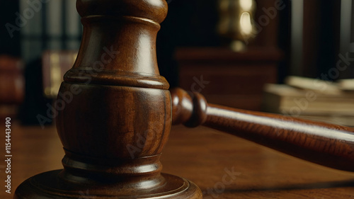 Court Mallet or gavel closeup