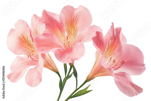 Pink Flower Blooms in a Transparent  World with Delicate Petals and Green Stem