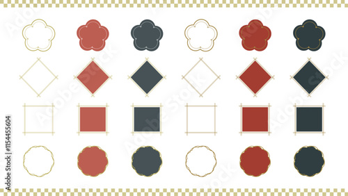 お正月に使えるシンプルな枠セット