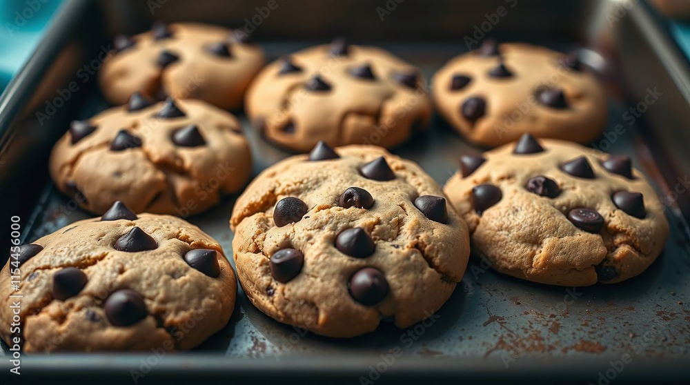 Freshly baked chocolate chip cookies Freshly baked chocolate chip cookies
