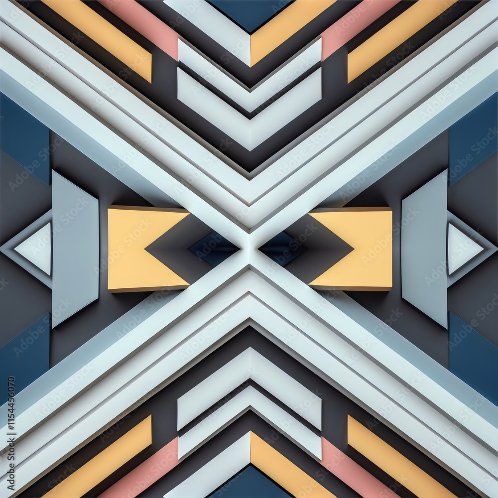 Obraz premium Layered Abstract Geometric Pattern With Angled Shapes