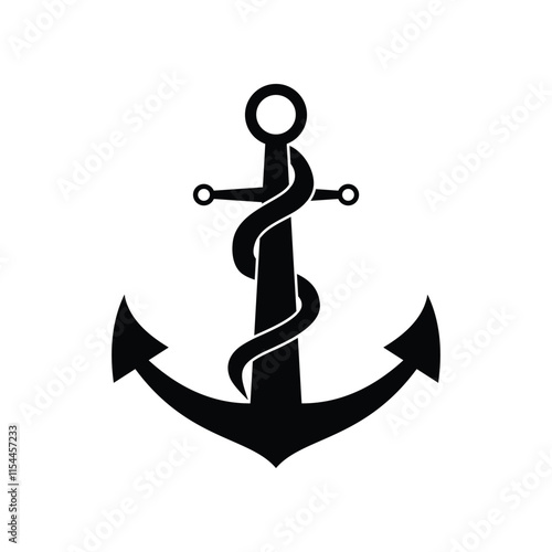 ship anchor sign vector design logo
